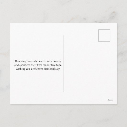 ハッピーメモリアルデーレッドポピー軍隊 シーズンポストカード (裏面)