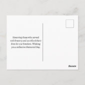 ハッピーメモリアルデーレッドポピー軍隊 ポストカード (裏面)