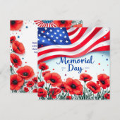 ハッピーメモリアルデーレッドポピー軍隊 招待状 (正面/裏面)