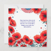 ハッピーメモリアルデーレッドポピー軍隊 招待状 (裏面)