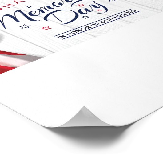 ハッピーメモリアルデー旗のポスター ポスター (角)