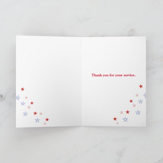 ハッピーメモリアルデー赤白青スター カード (内部)