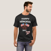 ハッピーメモリアルデー退役軍人 Tシャツ (正面フル)