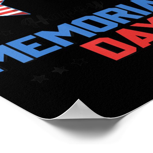 ハッピーメモリアルデー7月4日アメリカ国旗Patri ポスター (角)