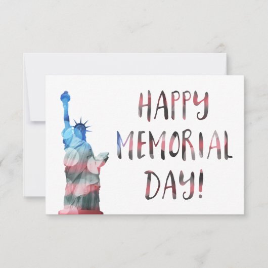 ハッピーメモリアルデー(自由《写真》ぼけ味) 招待状 (正面)