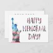 ハッピーメモリアルデー(自由《写真》ぼけ味) 招待状 (正面/裏面)