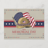 ハッピーメモリアルデーUSA国旗の軍隊 シーズンポストカード (正面)