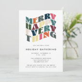 ハッピーメリーオールウェイブタイポグラフィクリスマス 招待状 (スタンド正面)
