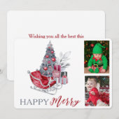 ハッピーメリーキッズファミリーフォトクリスマスホリデー (正面/裏面)