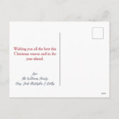 ハッピーメリーキッズファミリーフォトクリスマスホリデー シーズンポストカード (裏面)