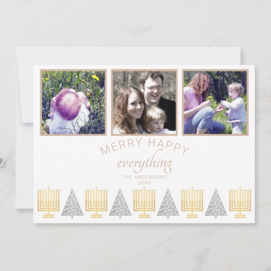 ハッピーメリータンシンプル3フォトコラージュ シーズンカード (正面)