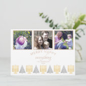 ハッピーメリータンシンプル3フォトコラージュ シーズンカード (スタンド正面)