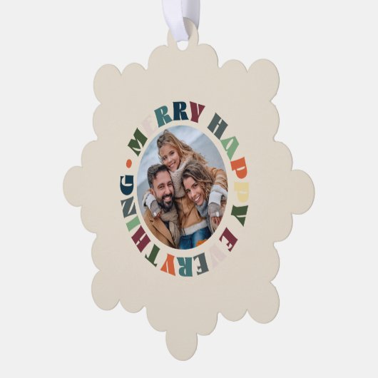 ハッピーメリー全てのグルービーホリデークリスマス オーナメントカード (左)