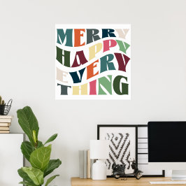 ハッピーメリー全てのグルービーホリデークリスマス ポスター