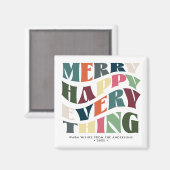 ハッピーメリー全てのグルービーホリデークリスマス マグネット (正面/裏面)