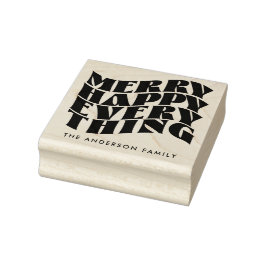 ハッピーメリー全てのグルービーホリデークリスマス ラバースタンプ