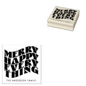ハッピーメリー全てのグルービーホリデークリスマス ラバースタンプ (押印)