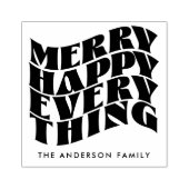 ハッピーメリー全てのグルービーホリデークリスマス ラバースタンプ (インプリント)