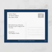 ハッピーメリー編集可能カラーホリデーフォトカード シーズンポストカード (裏面)