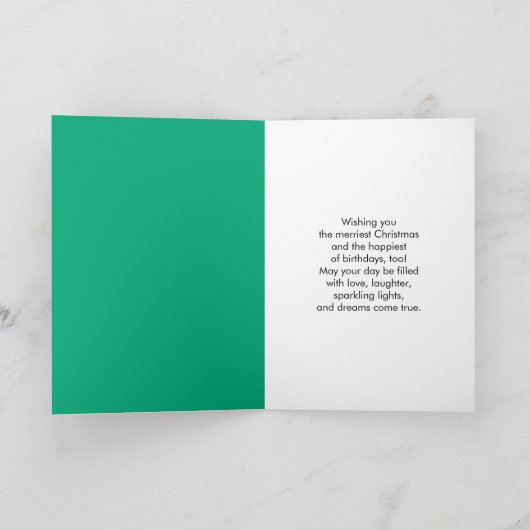 ハッピーメリー誕生日クリスマスサンタ孫息子 カード (内部)