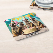 ハッピーメルカット誕生日 ペーパーコースター (アングル)