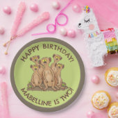 ハッピーメルカパーソナライズされたツ誕生日の漫画 ペーパープレート (パーティー)