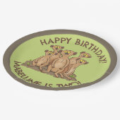 ハッピーメルカパーソナライズされたツ誕生日の漫画 ペーパープレート (アングル)