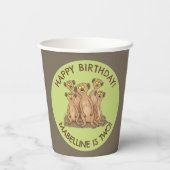 ハッピーメルカパーソナライズされたツ誕生日の漫画 紙コップ (裏面)