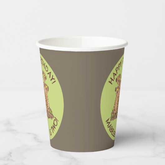 ハッピーメルカパーソナライズされたツ誕生日の漫画 紙コップ (左)