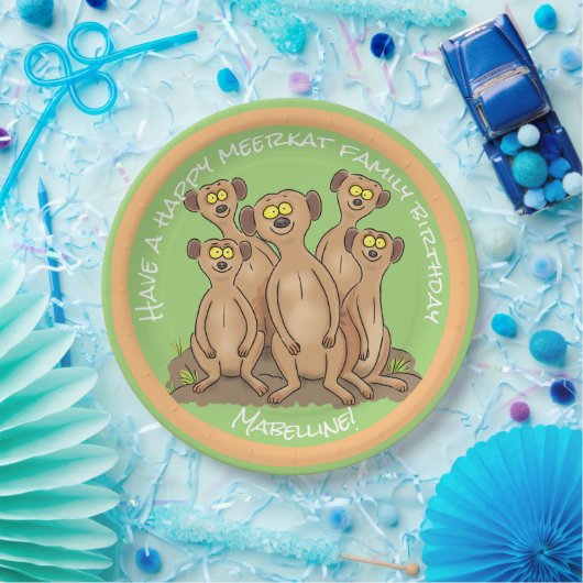 ハッピーメルカート家族の誕生日の漫画 ペーパープレート (パーティー)