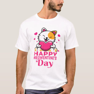 ハッピーメンタインズデーかわいいカップルバレンタインデー Tシャツ