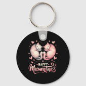 ハッピーメーネンズカワイバレンタイン猫好きカップル キーホルダー (正面)