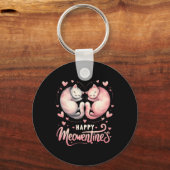 ハッピーメーネンズカワイバレンタイン猫好きカップル キーホルダー (正面)