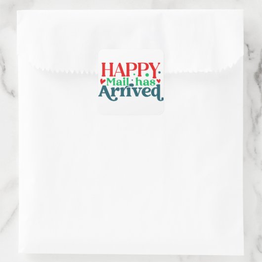 ハッピーメールがシールを受け取った スクエアシール (バッグ)