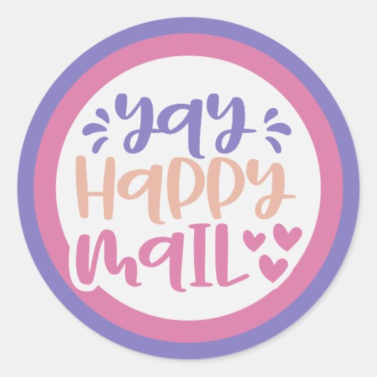 ハッピーメールが届いた – カスタム色 ラウンドシール (正面)