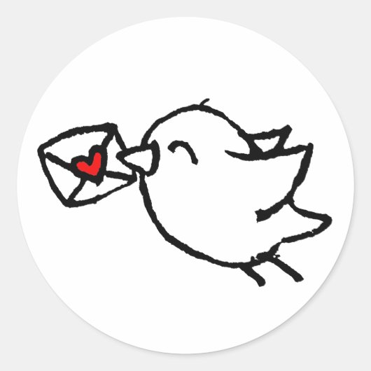 ハッピーメール便の鳥 ラウンドシール (正面)