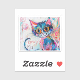 ハッピーメール猫 シール