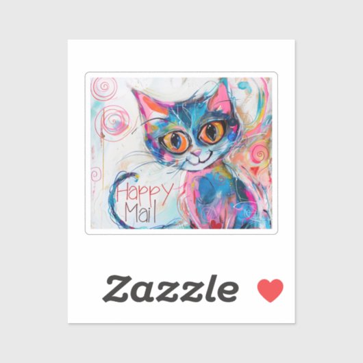 ハッピーメール猫 シール (シート)