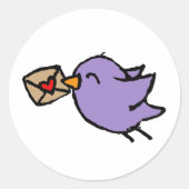 ハッピーメール鳥 ラウンドシール (正面)