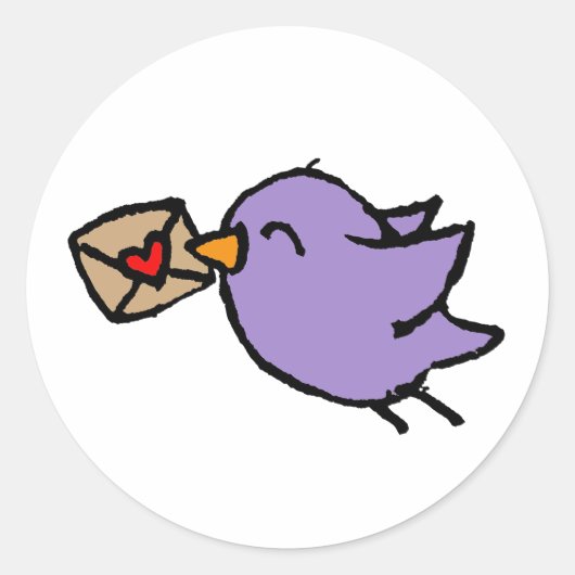 ハッピーメール鳥 ラウンドシール (正面)