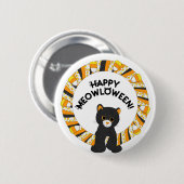 ハッピーメーロウィーンブラックキャットハロウィーンキャンディーコーン 缶バッジ (正面&裏面)