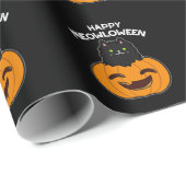 ハッピーメーロウィーン面白いハロウィンプンダークBG ラッピングペーパー (ロールコーナー)