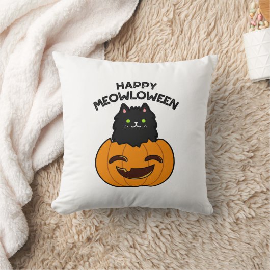 ハッピーメーロウィーン面白いハロウィーンパン クッション (ブランケット)