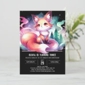 ハッピーモダンキツネ誕生日 招待状 (スタンド正面)