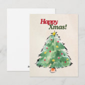 ハッピーモダンクリスマス水彩 シーズンカード (正面/裏面)