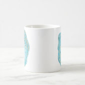 ハッピーモダンブルーウェディングデイヤイ コーヒーマグカップ (中央)