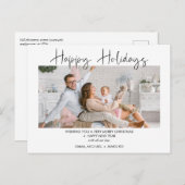 ハッピーモダンホリデーズフォトクリスマスポストカード ポストカード (正面/裏面)