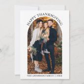 ハッピーモダン感謝祭フォトアーチTerracotta シーズンカード (正面)