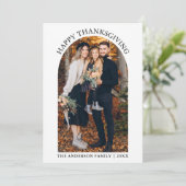 ハッピーモダン感謝祭フォトアーチTerracotta シーズンカード (スタンド正面)