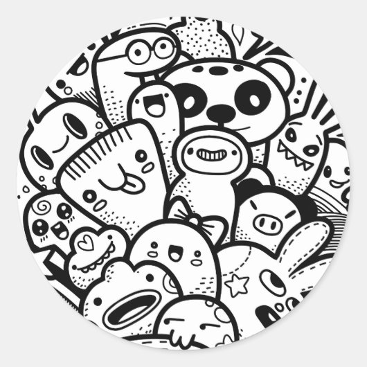 ハッピーモンスタスティッカー ラウンドシール (正面)